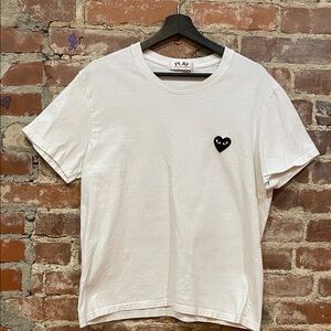 Comme des Garcons PLAY White Tee with Black Heart Emblem